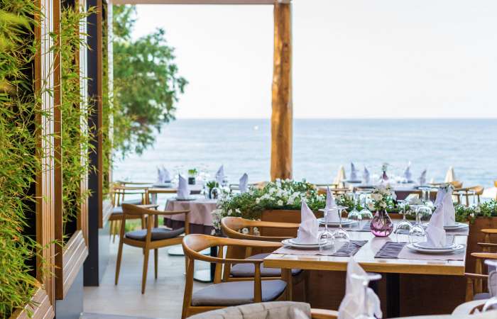 Restaurant med havudsigt 