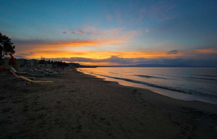 Solnedgang fra stranden 