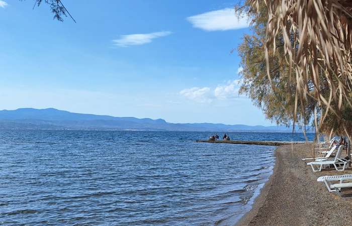 Privat strand direkte ved hotellet